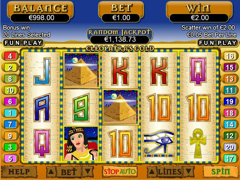 Cleopatra's Gold Base Game and scatters